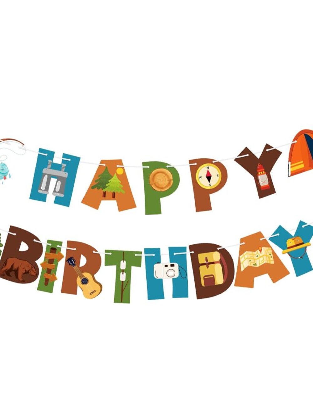 Camping Happy Birthday Banner Sign Camping Birthday Party Decorations Camping Bi